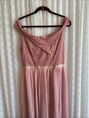 #901 Lace Bodice Draped Maxi Dress in Dusty Rose